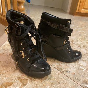 Michael Kors Black Wedge Sneakers